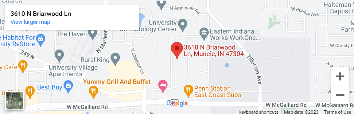 A map of the location of the university of indiana.