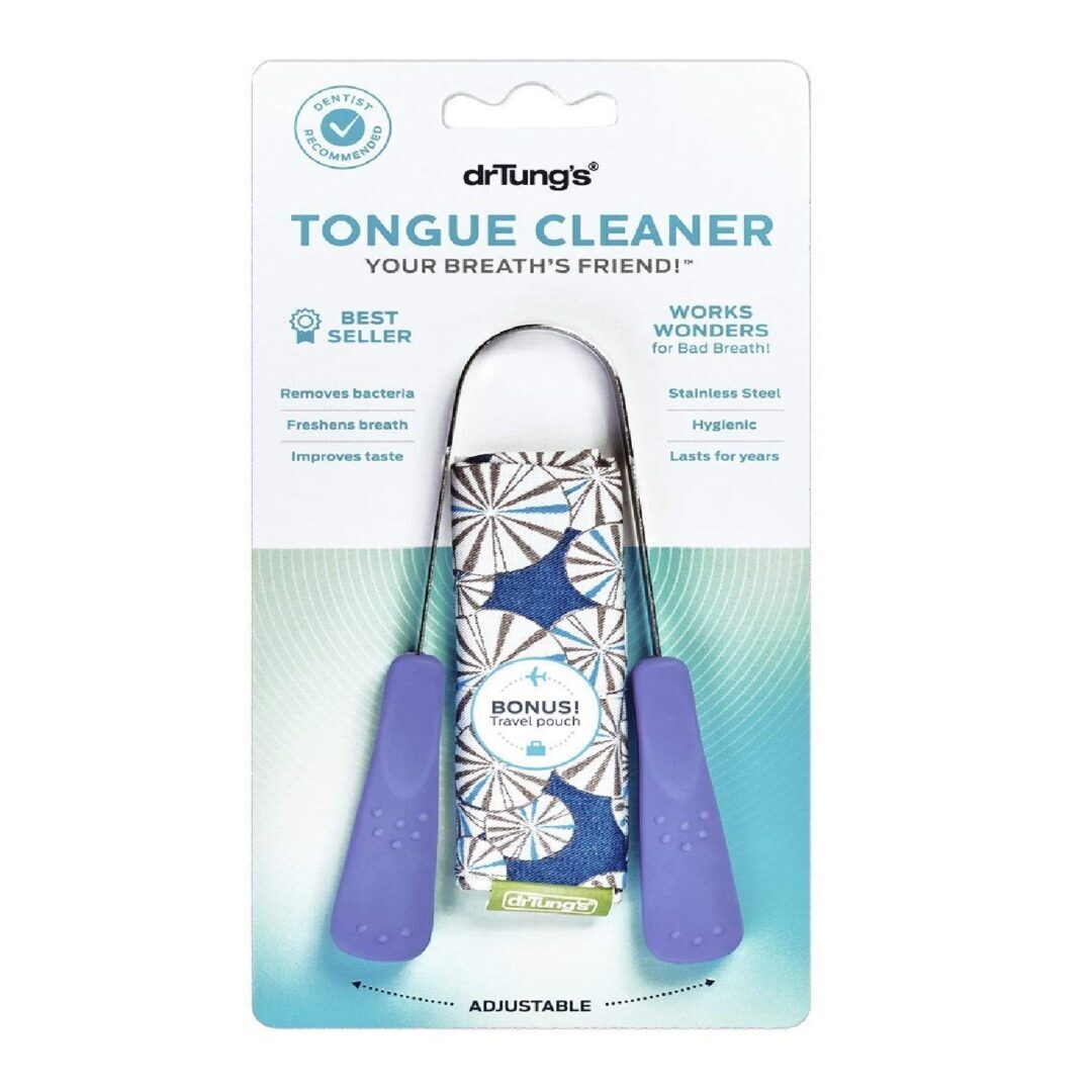 A package of the tongue cleaner is shown.