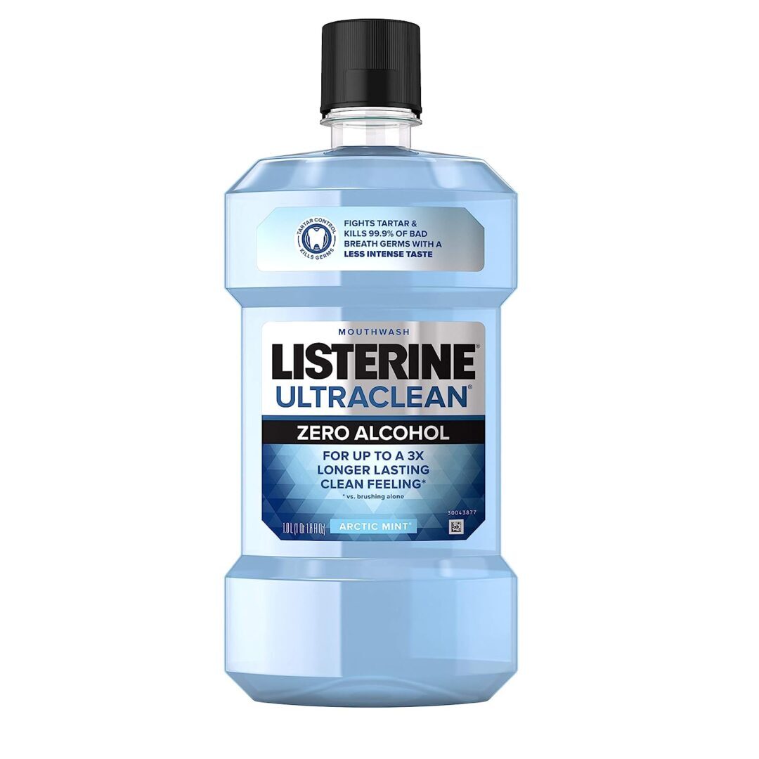A bottle of listerine ultra clean